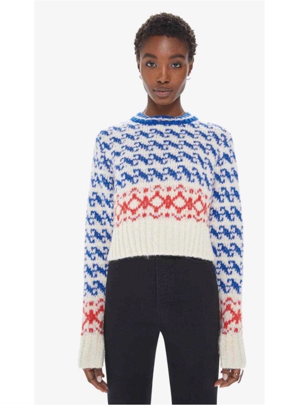 Mother Denim The Wide Sleeve Alpaca Crop Jumper Size M